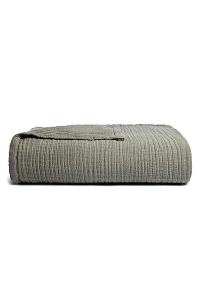 Shop Parachute Cloud Cotton & Linen Gauze Bed Blanket In Moss