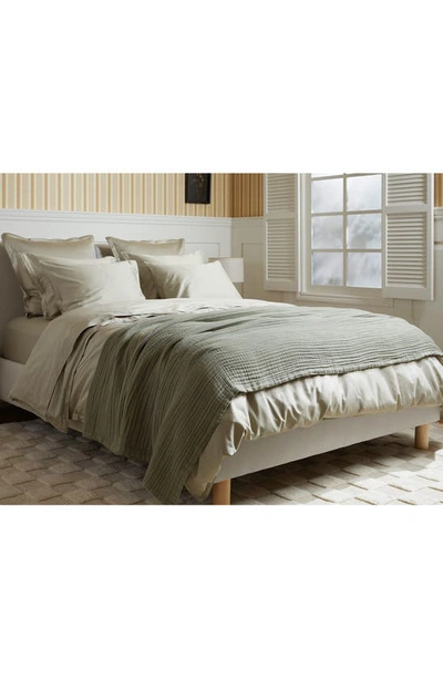 Parachute Cloud Linen Gauze Bed Blanket In Moss