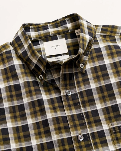 Shop Billy Reid Textural Grid Plaid Tuscumbia Shirt Button Down In Olive/multi
