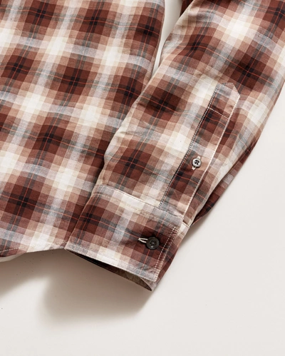 Shop Billy Reid Textural Plaid Tuscumbia Shirt Button Down In Bark/multi