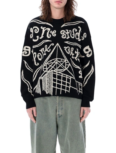 Shop Acne Studio S Jaquard Sweater In Black