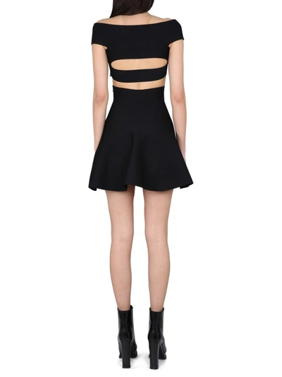 Shop Alexander Mcqueen Mini Dress With Bare Shoulders In Black