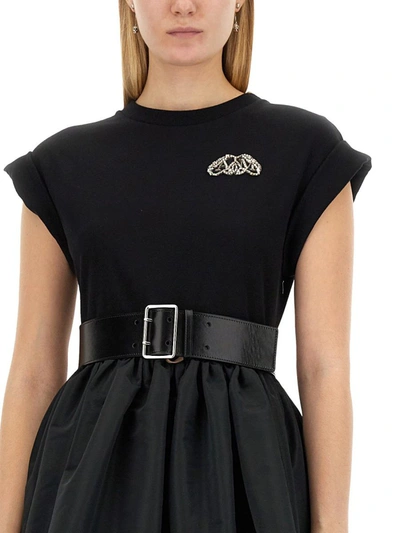 Shop Alexander Mcqueen Mini Hybrid Dress In Black