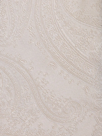 Brunello Cucinelli Jacquard Micro-pattern Cream Tie In White