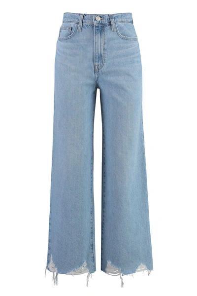 Shop Frame Le Jane Wide Crop Jeans In Blue