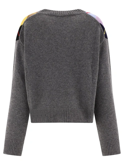 Shop Ganni "harlequin" Sweater In Grey