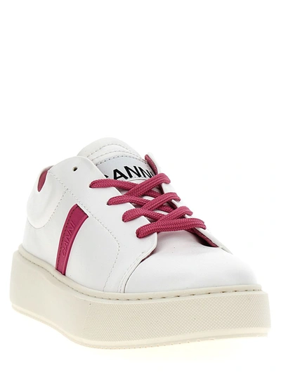 Shop Ganni Shoking Pink Low Top Sneakers
