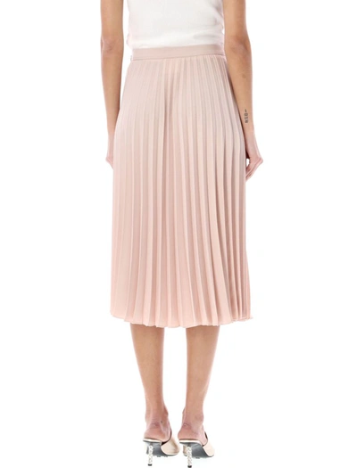 Shop Givenchy Pleated Midi Skirt In Blush Pink