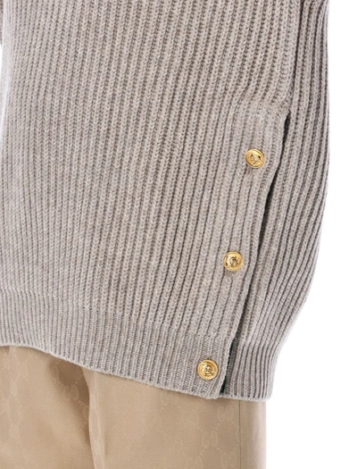 Shop Gucci V Neck Sweater In Grey