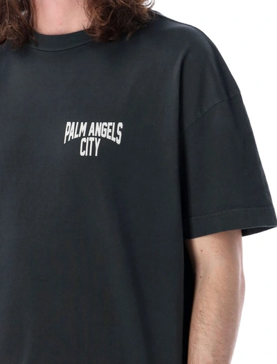 Shop Palm Angels Pa City Washed T-shirt In Black