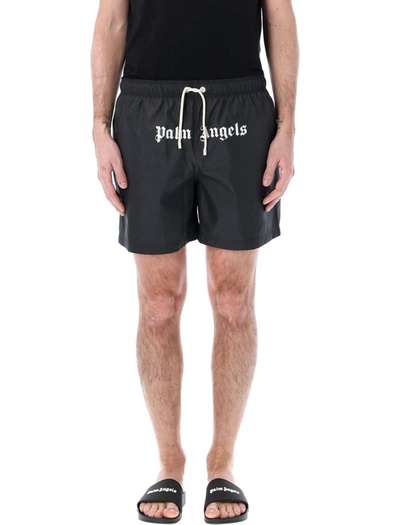 Shop Palm Angels Classic Logo Front Swimshort In Black