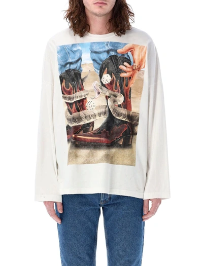 Shop Palm Angels Dice Game L/s T-shirt In White