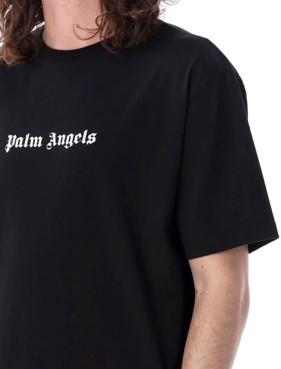 Shop Palm Angels Logo Slim Tee In Black