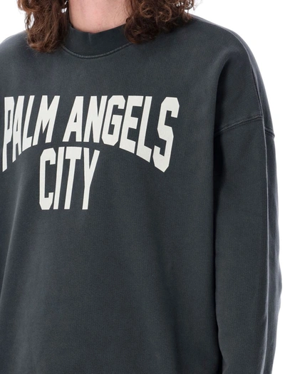 Shop Palm Angels Pa City Washed Sweatshirt In Dk Grey