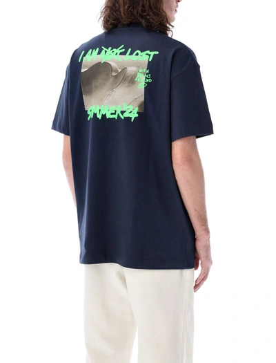 Shop Palm Angels I'm Lost T-shirt In Navy