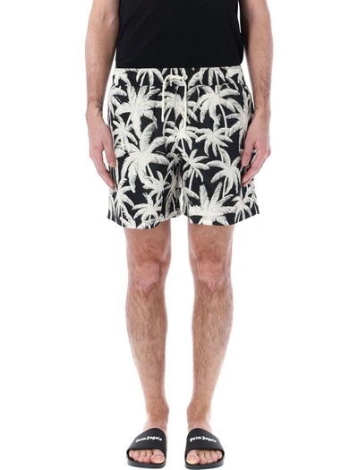 Shop Palm Angels Palms Swimshort In Black White
