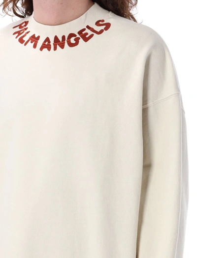 Shop Palm Angels Seasonal Logo Sweatshirt In White