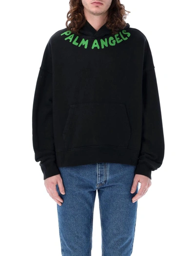 Shop Palm Angels Seasonal Logo Hoodie In Black