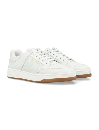 Shop Saint Laurent Sl/61 Low Top Sneakers In Blanc Opt/blanc Opt/