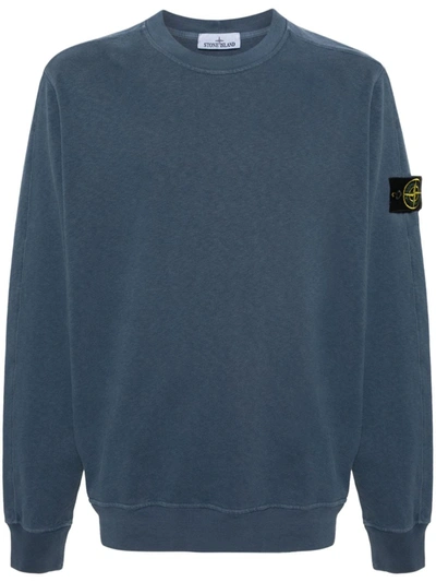 Shop Stone Island Sweatshirt With Patch In Blue