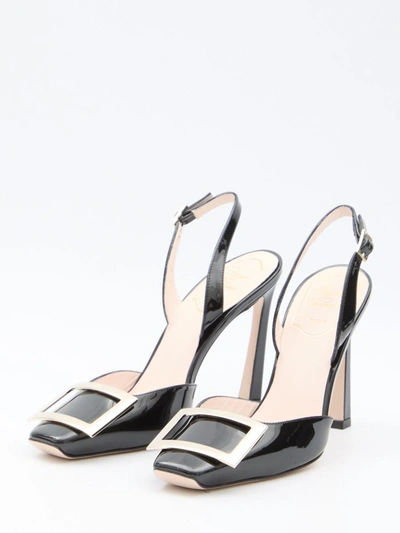 Roger Vivier Slingback-pumps Trompette 70 Aus Lackleder In Black