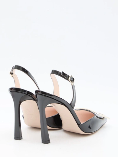 Roger Vivier Slingback-pumps Trompette 70 Aus Lackleder In Black
