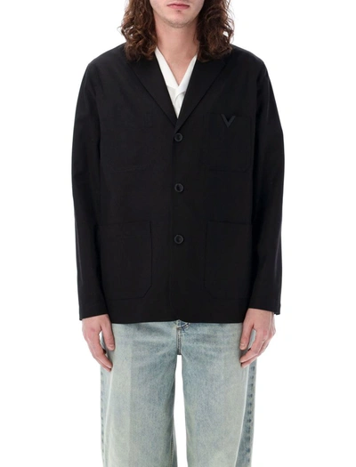 Shop Valentino Garavani V Detail Jacket In Black