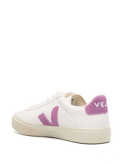 Shop Veja Campo Leather Sneakers In White