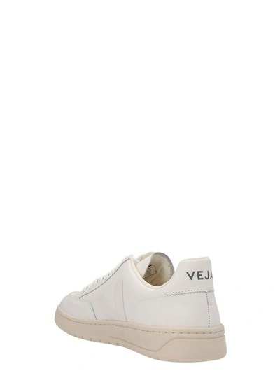 Shop Veja 'v-12' White Low-top Sneakers With Tonal Side Logo In Leather Woman