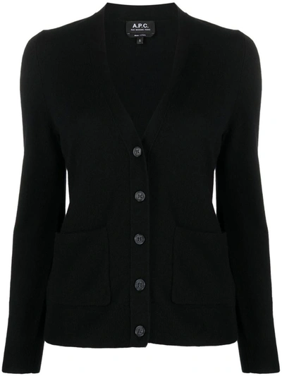 Shop Apc A.p.c. Cardigan Louisa Clothing In Black