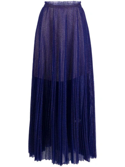 Shop Forte Forte Forte_forte Glitter Jacquard Tulle Skirt Clothing In Blue