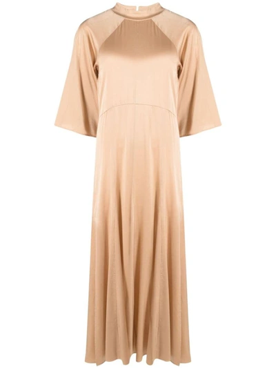 Shop Forte Forte Forte_forte Stretch Heavy Silk Satin Couture Dress Clothing In Nude & Neutrals