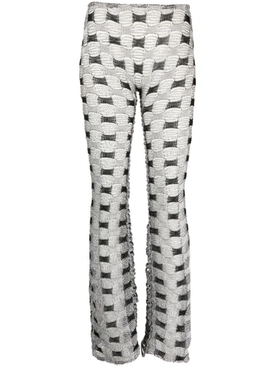 Isa Boulder Check-pattern Knit Trousers In Lightchess