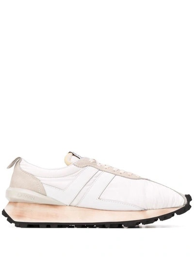 Shop Lanvin Running Sneaker In Nylon, Nappa And Sued Shoes In White