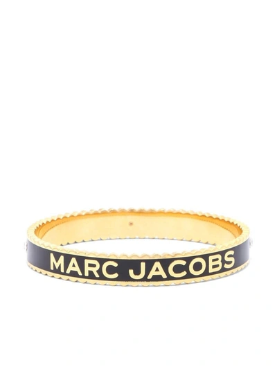 Shop Marc Jacobs The Medallion Lg Bangle Accessories In Black