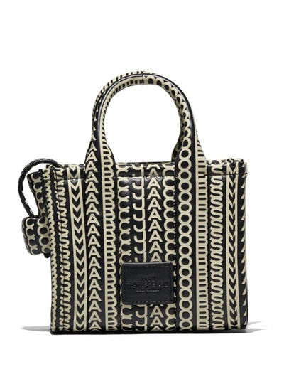 Shop Marc Jacobs The Micro Tote Bags In 005 Black/white
