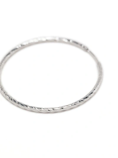 Shop Maria Black Liv Hoop 20 Accessories In 14k White Gold / White Rhodium