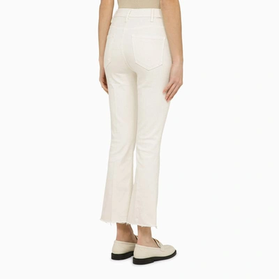 Shop Mother Jeans The Hustler Ankle Fray Cream In White