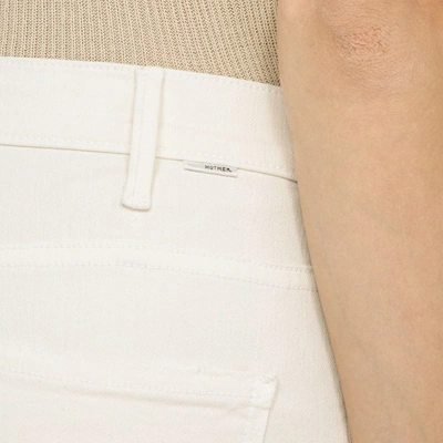 Shop Mother Jeans The Hustler Ankle Fray Cream In White