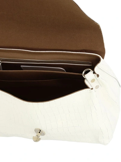 Shop Zanellato "postina Cayman S" Handbag In White