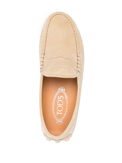 Shop Tod's Gommino Bubble Moccasins In Beige