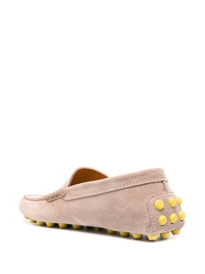 Shop Tod's Gommino Bubble Suede Driving Shoes In Powder