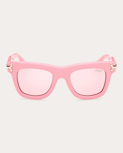 Shop Pucci Women's Shiny Pink Square Sunglasses