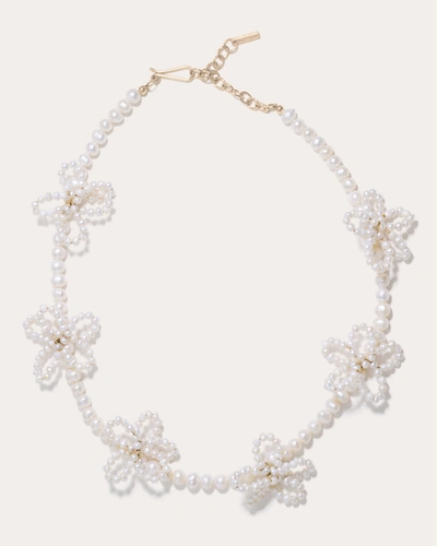 Shop Completedworks Women's Freshwater Pearl Flower Necklace In White