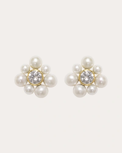Shop Completedworks Women's Freshwater Pearl & Cubic Zirconia Stud Earrings In White