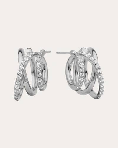 Shop Completedworks Women's Flow Huggie Earrings In Silver