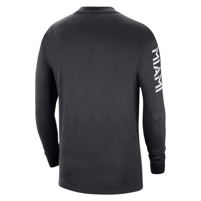 Shop Jordan Brand Black Miami Heat Courtside Max 90 Vintage Wash Statement Edition Long Sleeve T-shirt