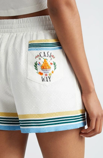 Shop Casablanca Casa Way Stripe Silk Shorts