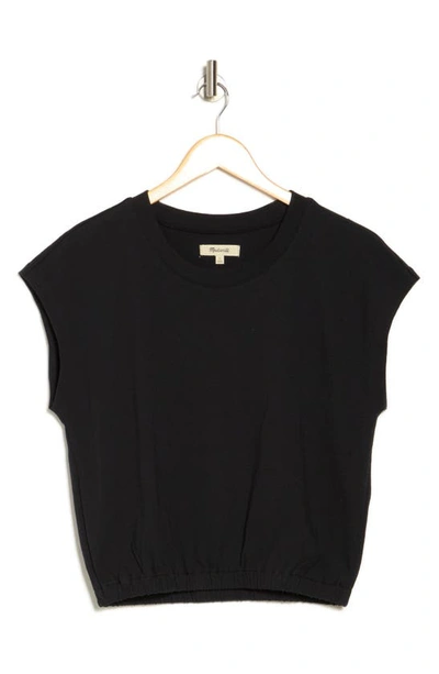 Shop Madewell Hedgehog Cap Sleeve T-shirt In True Black