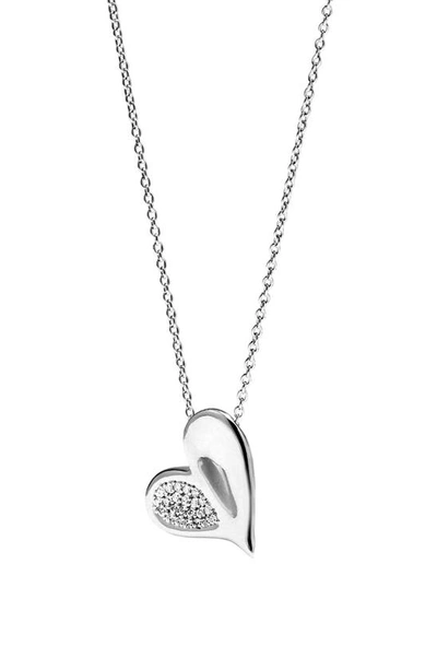 Shop Judith Ripka Sterling Silver Eros Diamond Heart Pendant Necklace